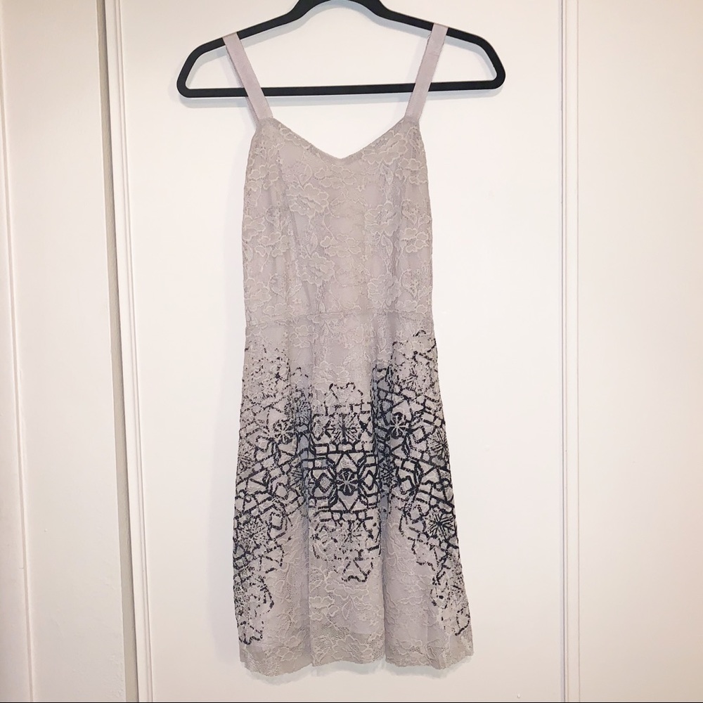 Free People Small Lace Dress Cream, Black Details